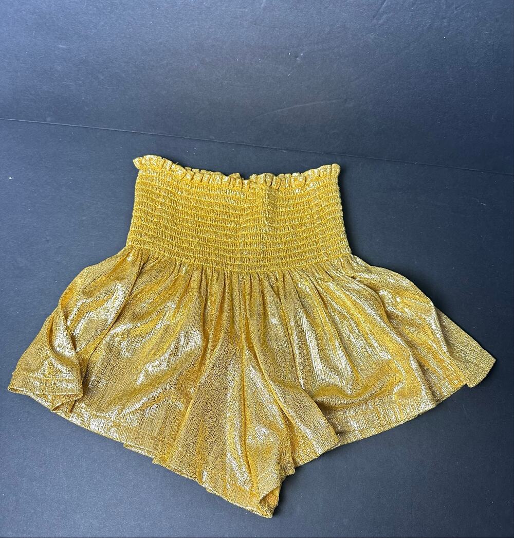Queen of Sparkles Swing Shorts Girls Kids Large Smocked Metallic Skort